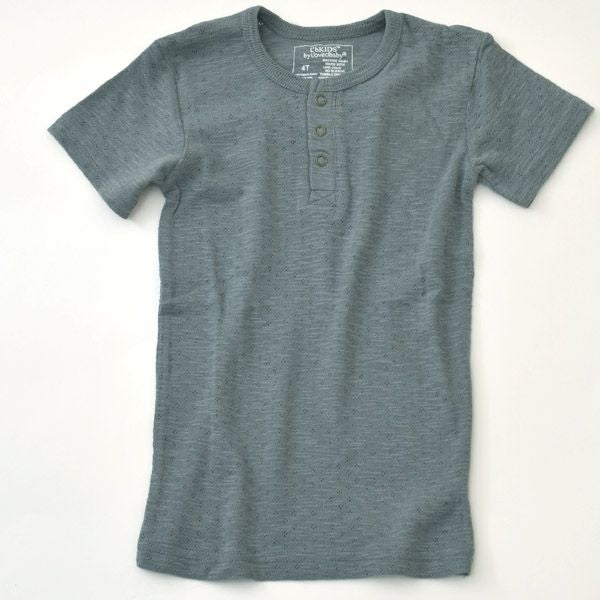 オーガニックコットン キッズポインテル ヘンリーネックTシャツ（半袖）