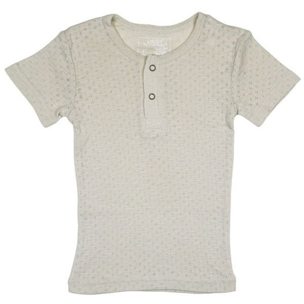 オーガニックコットン キッズポインテル ヘンリーネックTシャツ（半袖）