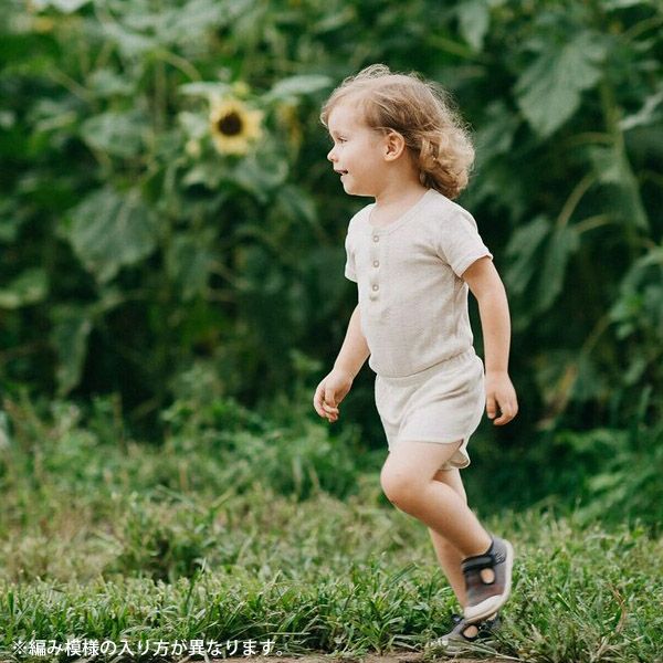 オーガニックコットン キッズポインテル ヘンリーネックTシャツ（半袖）