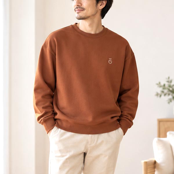 【SALE／20%OFF】 オーガニックコットン メンズ ドロップショルダースウェットシャツ