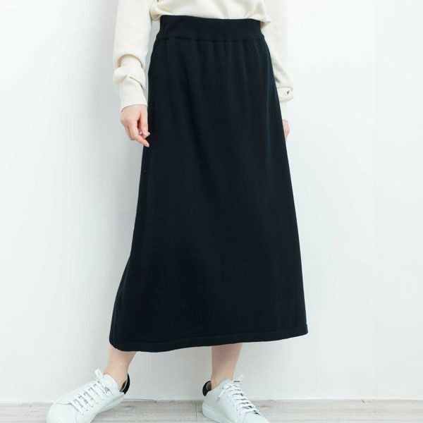 オーガニックコットン ニットAラインスカート