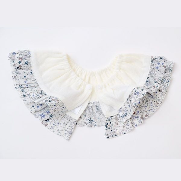 オーガニックコットン ベビー 吊天竺フリルスタイ リバティ ホワイト