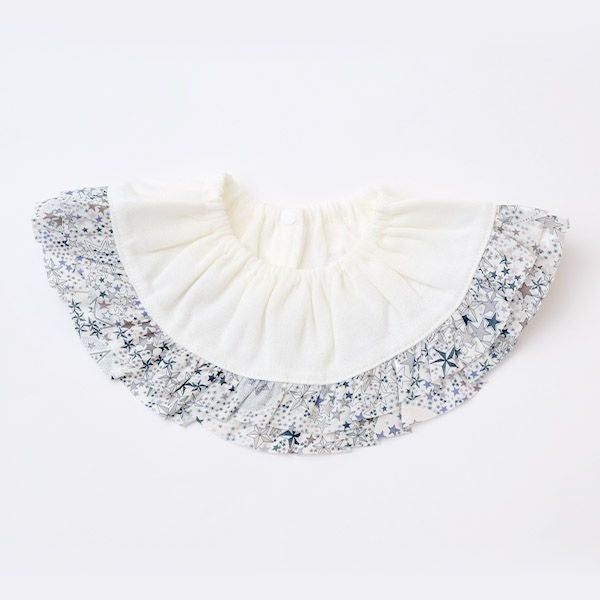 オーガニックコットン ベビー 吊天竺フリルスタイ リバティ ホワイト