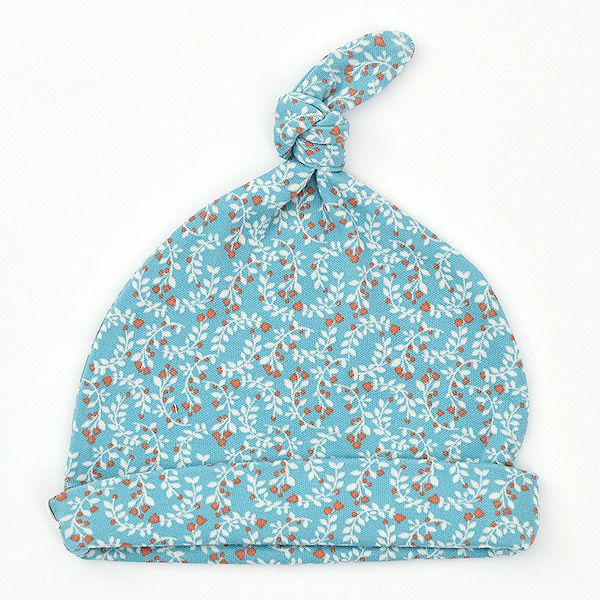 オーガニックコットン ベビー 結び帽 Leaf