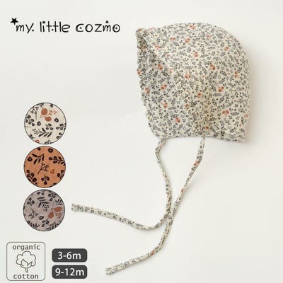 オーガニックコットン ベビーダブルガーゼプリントボンネット