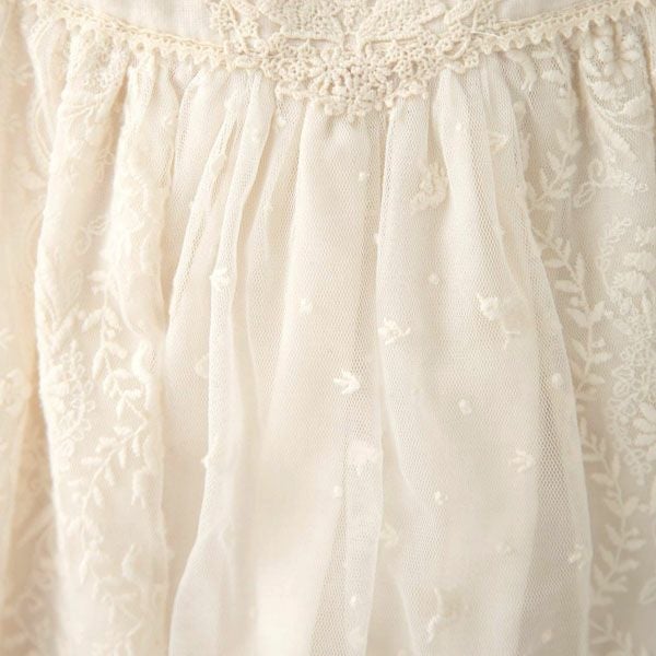オーガニックコットン ベビー【エンジェルフェザーレース】セレモニードレスセット 50-80