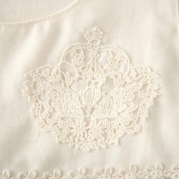 オーガニックコットン ベビー【エンジェルフェザーレース】サンドレス ナチュラル 80