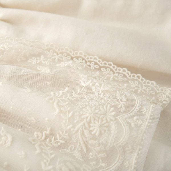 オーガニックコットン ベビー【エンジェルフェザーレース】サンドレス ナチュラル 80