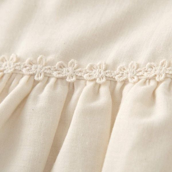 オーガニックコットン ベビー【エンジェルフェザーレース】サンドレス ナチュラル 80