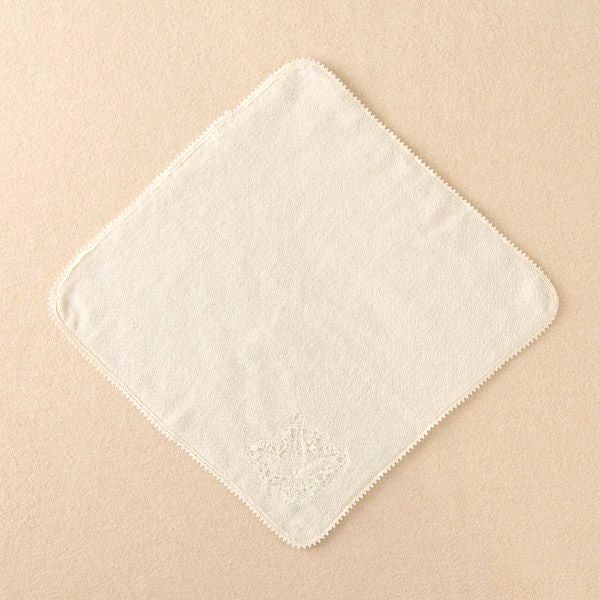 オーガニックコットン 【エンジェルフェザーレース】パイルハンカチ 29×29