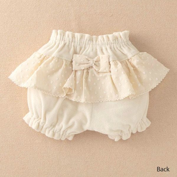 オーガニックコットン ベビースノーカットフリルパイルパンツ 80