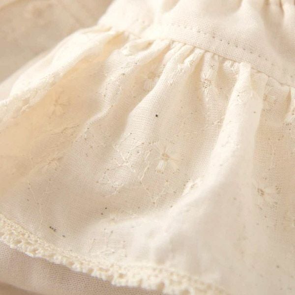 オーガニックコットン ベビー花柄刺しゅうガーゼフリルパンツ 80