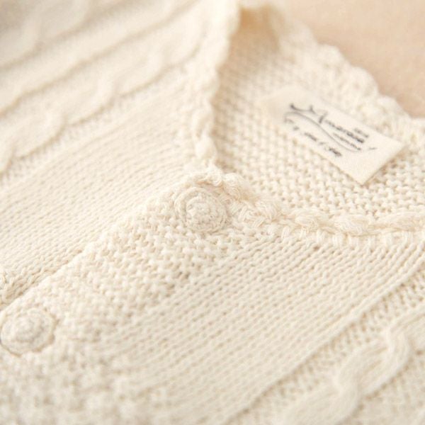 オーガニックコットン ベビーニットカーディガン ボタン 80