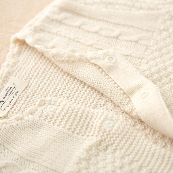 オーガニックコットン ベビーニットカーディガン ボタン 80
