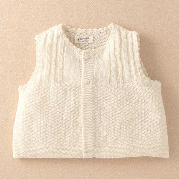 オーガニックコットン ベビーニットベスト ボタン 80