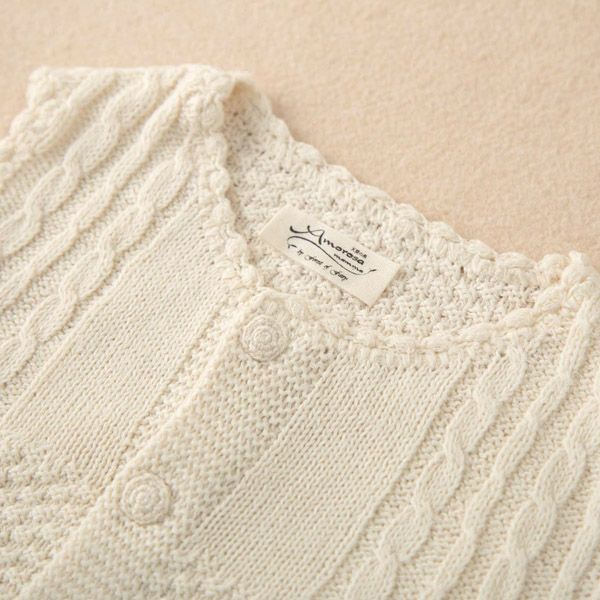オーガニックコットン ベビーニットベスト ボタン 80