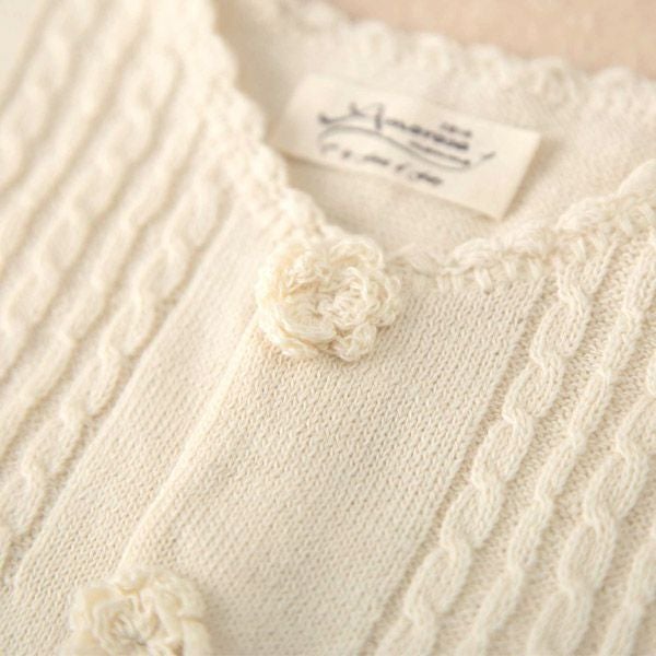 オーガニックコットン ベビーニットベスト フラワー 80
