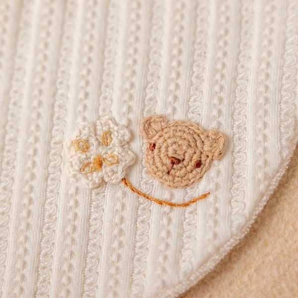 オーガニックコットン ベビー【手編みモチーフ】レーシーニットの