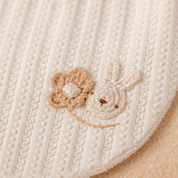 オーガニックコットン ベビー【手編みモチーフ】レーシーニットのスタイ