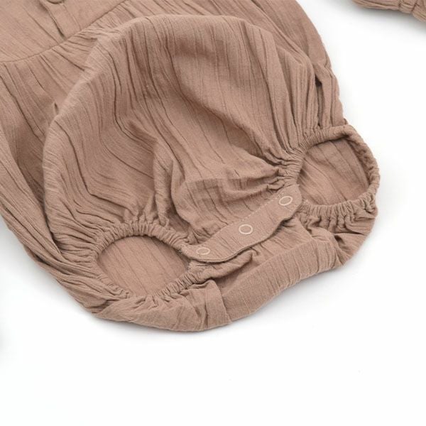 オーガニックコットン ベビークレープえり付きロンパース(長袖)