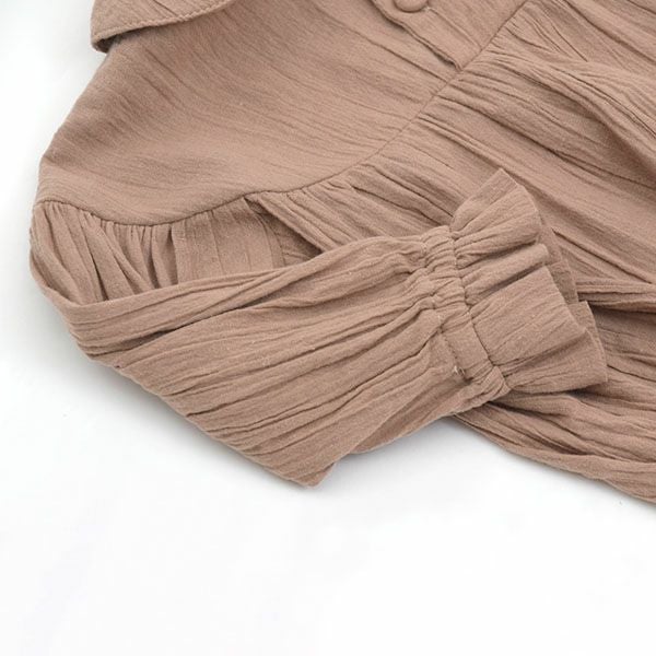 オーガニックコットン ベビークレープえり付きロンパース(長袖)