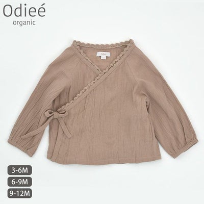 オーガニックコットン ベビークレープカシュクールブラウス(長袖)