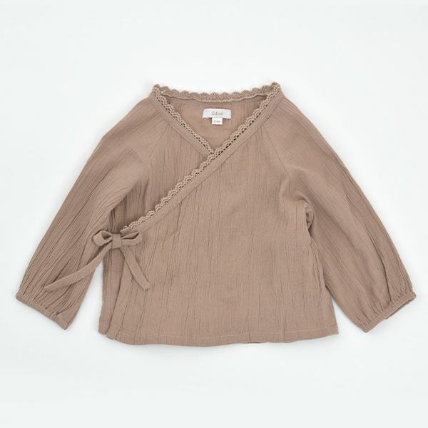オーガニックコットン ベビークレープカシュクールブラウス(長袖)