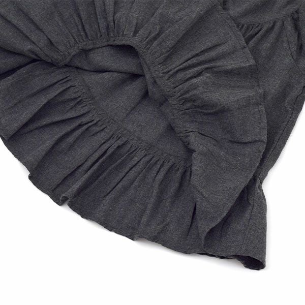 オーガニックコットン キッズフランネルフリルブラウス(長袖)