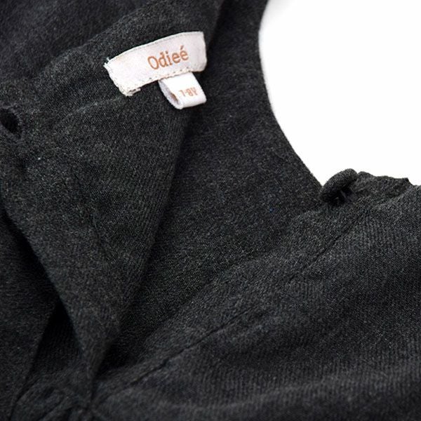 オーガニックコットン キッズフランネルフリルブラウス(長袖)