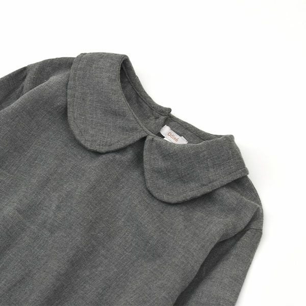 オーガニックコットン キッズフランネルえり付きブラウス(長袖)