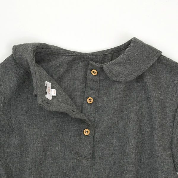 オーガニックコットン キッズフランネルえり付きブラウス(長袖)