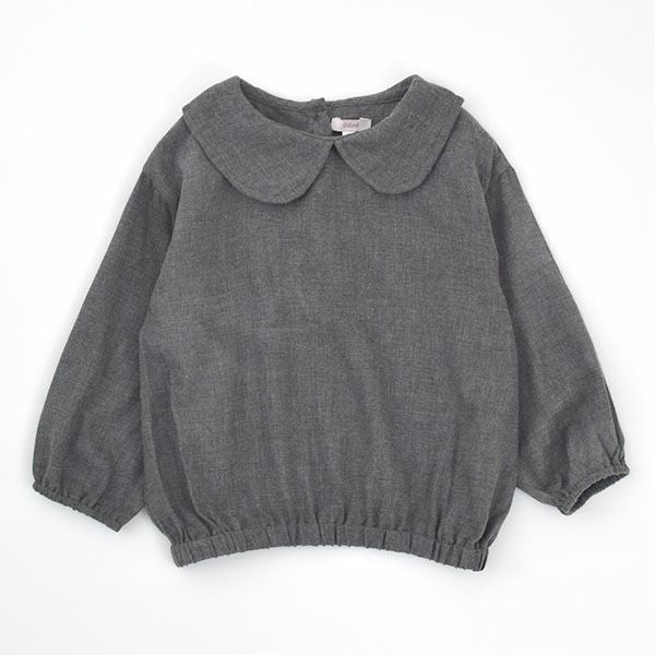 オーガニックコットン キッズフランネルえり付きブラウス(長袖)