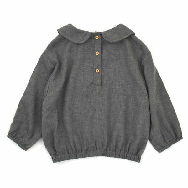オーガニックコットン キッズフランネルえり付きブラウス(長袖)
