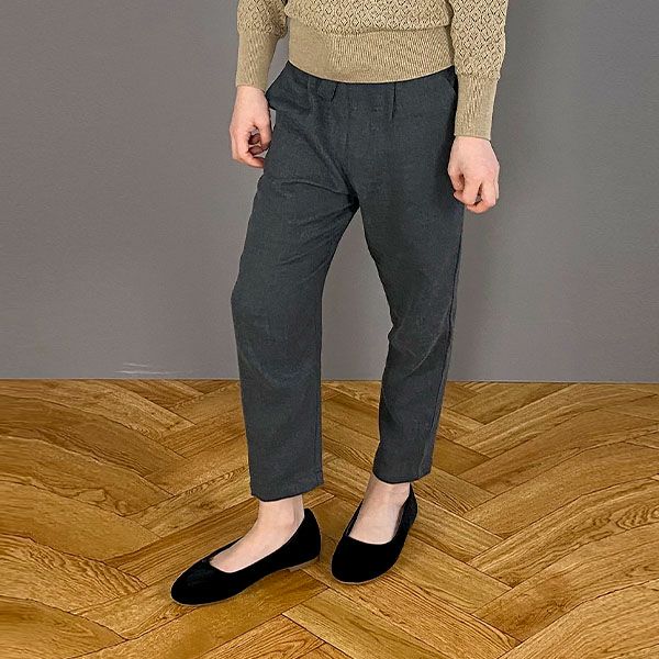 オーガニックコットン キッズフランネルテーパードパンツ