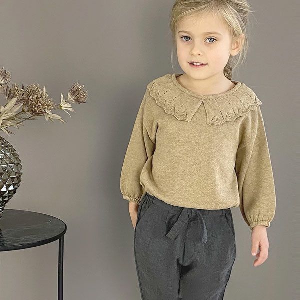 オーガニックコットン キッズフランネルテーパードパンツ