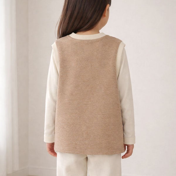 オーガニックコットン キッズ裏起毛あったかベスト