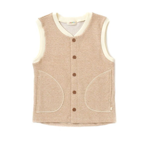オーガニックコットン キッズ裏起毛あったかベスト