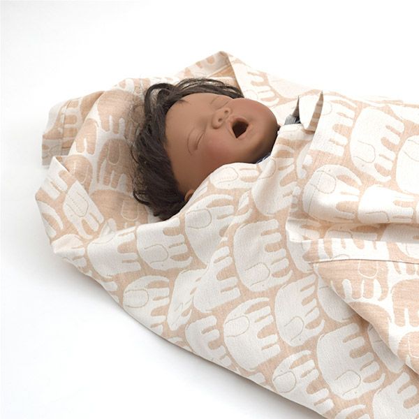 オーガニックコットン フィンレイソン エレファンティ ベビーおくるみ 108×108