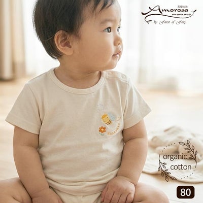 オーガニックコットン ベビー【みつばち】半袖Tシャツ 80