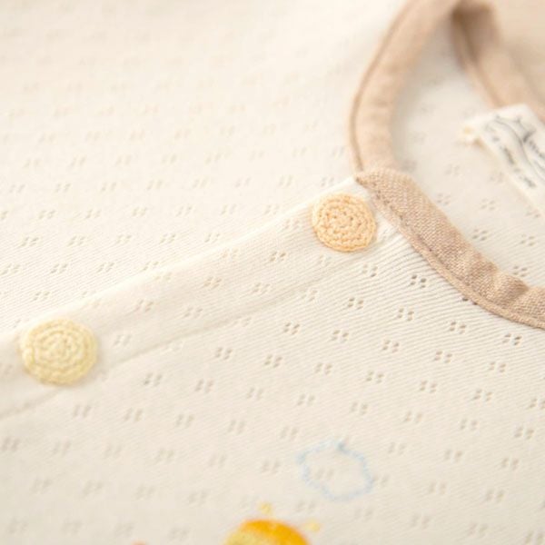 オーガニックコットン ベビー【みつばち】エリゼの半袖カバーオール 60-70