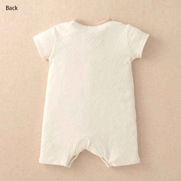 オーガニックコットン ベビー【みつばち】エリゼの半袖カバーオール 60-70