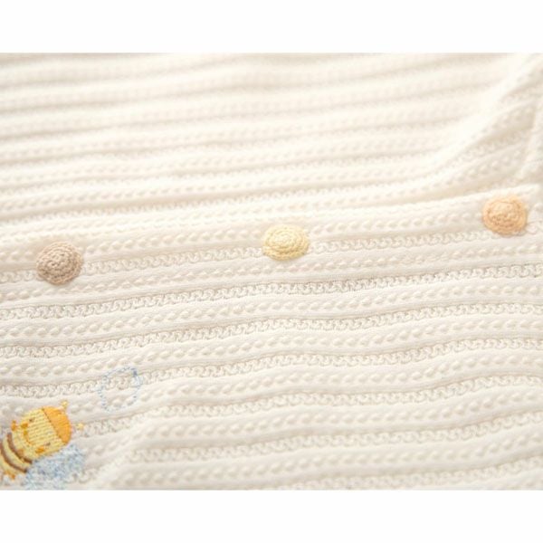 オーガニックコットン ベビー【みつばち】レーシーニットのパーカー 70-80