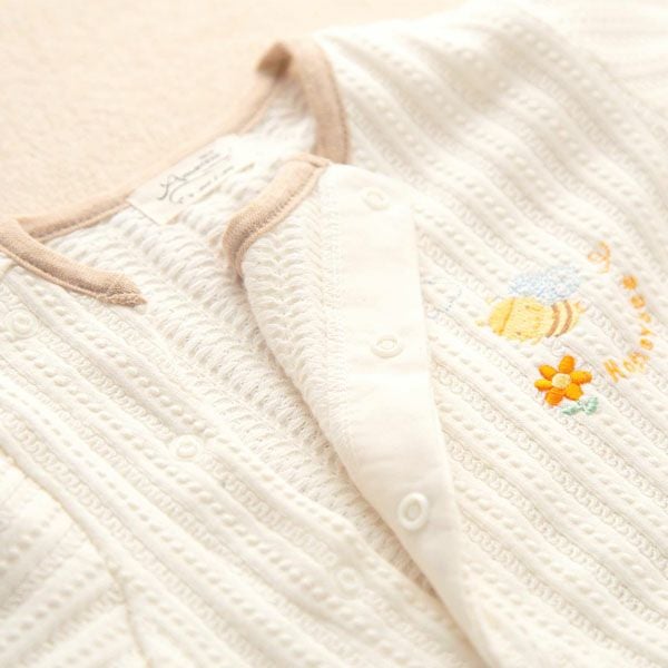 オーガニックコットン ベビー【みつばち】レーシーニットの兼用ドレス 50-70