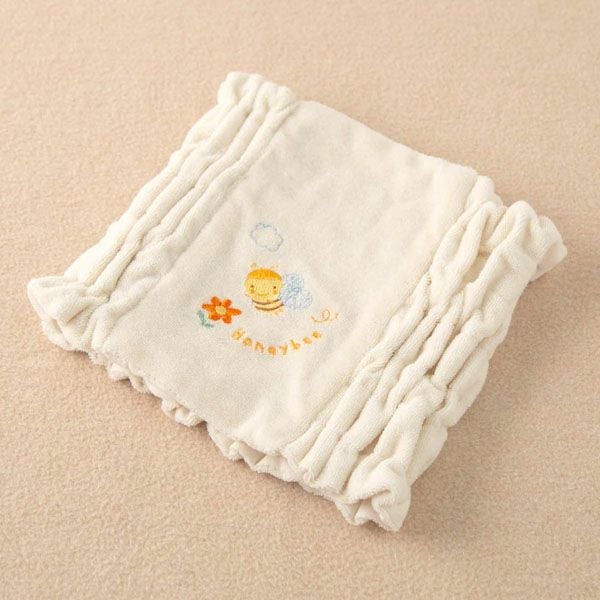 オーガニックコットン ベビー【みつばち】パイルとガーゼのはらまき