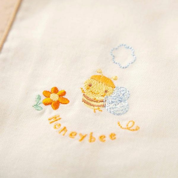 オーガニックコットン ベビー【みつばち】ガーゼハンカチ 27×27