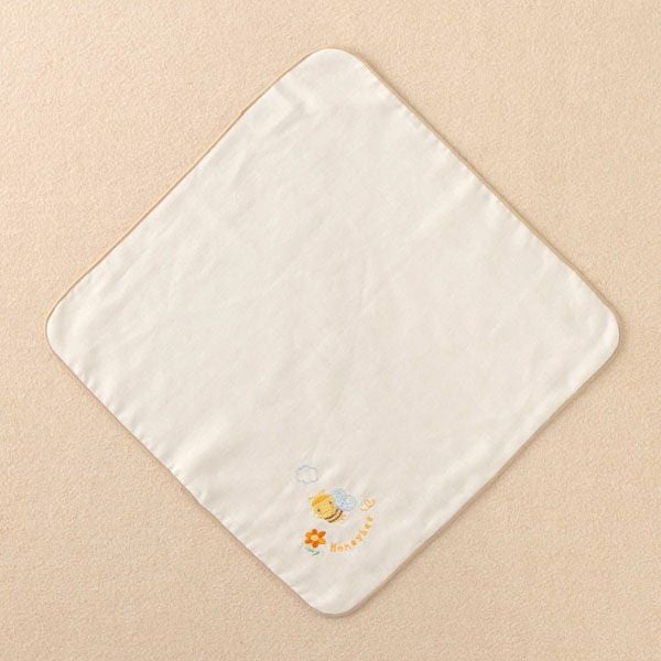 オーガニックコットン ベビー【みつばち】ガーゼハンカチ 27×27