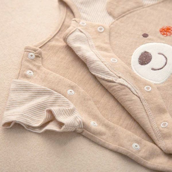 オーガニックコットン ベビー【くまのコットン】天竺半袖カバーオール 60-70