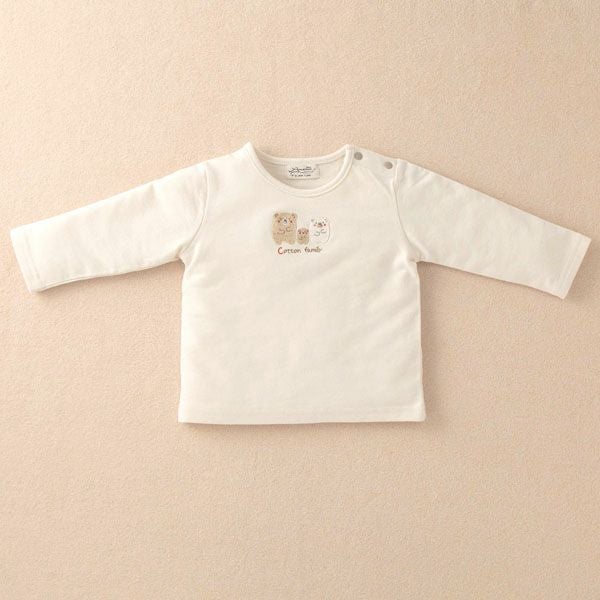 オーガニックコットン ベビー【くまのコットン】長袖Tシャツ 80
