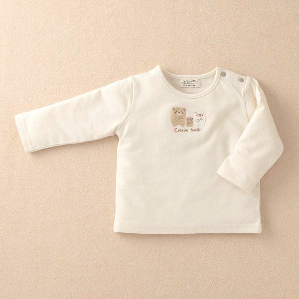 オーガニックコットン ベビー【くまのコットン】長袖Tシャツ 80