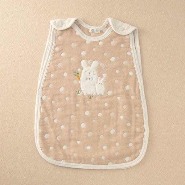 オーガニックコットン ベビー【ママだっこ】水玉5重ガーゼスリーパー